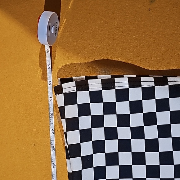 NASTY GAL CHECKERBOARD Print High Waisted Crepe Flares Black/White - Picture 3 of 3